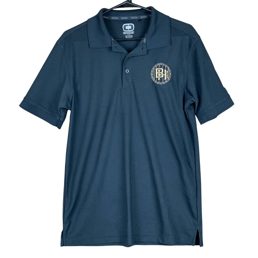 Ogio Mens Shirt Black Athletic Polo Dri Fit Logo Athleisure Stretch Medium